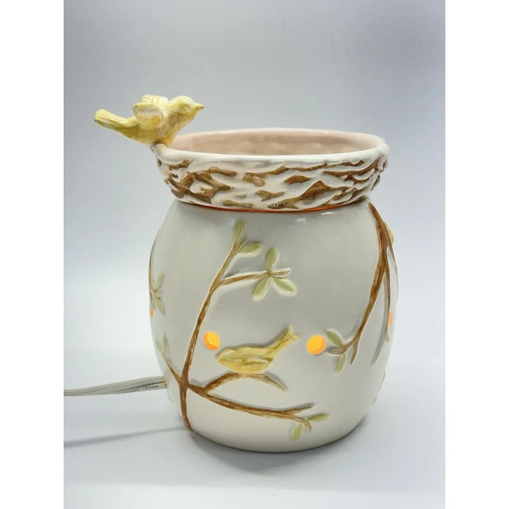 RETIRED Scentsy Nature's Haven Bird Nest Full Size Wax Warmer 7